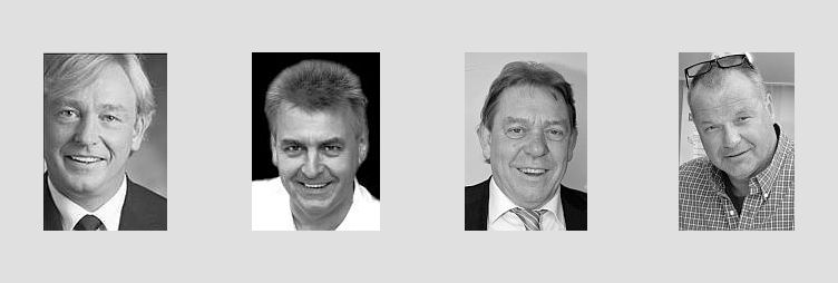 Die vier Gründungsgesellschafter von HalloBabysitter: Frank Willers, Wolfgang Willers, Harald Willers und Eberhard Peusch